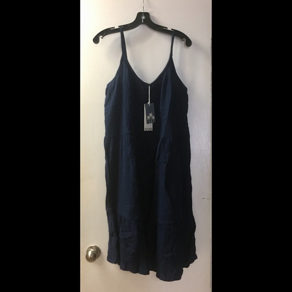 🌟 Navy Tiered Bubble Gauze Dress - Picture 2 of 4